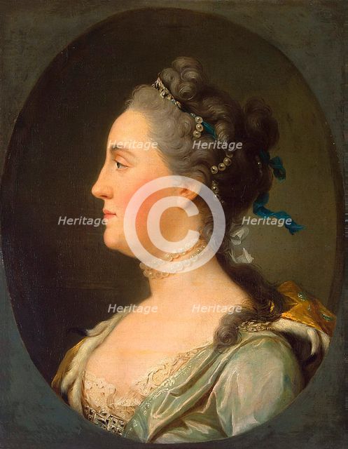 Portrait of Empress Catherine II', (1729-1796), before 1762. Creator: Erichsen, Vigilius (1722-1782).