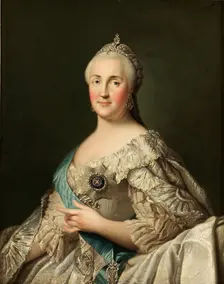Portrait of Empress Catherine II (1729-1796), c. 1780. Artist: Erichsen, Vigilius (1722-1782)