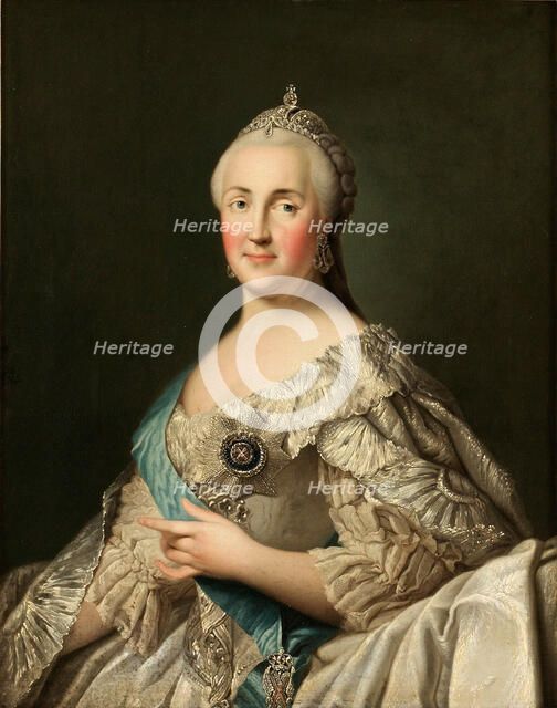 Portrait of Empress Catherine II (1729-1796), c. 1780. Artist: Erichsen, Vigilius (1722-1782)