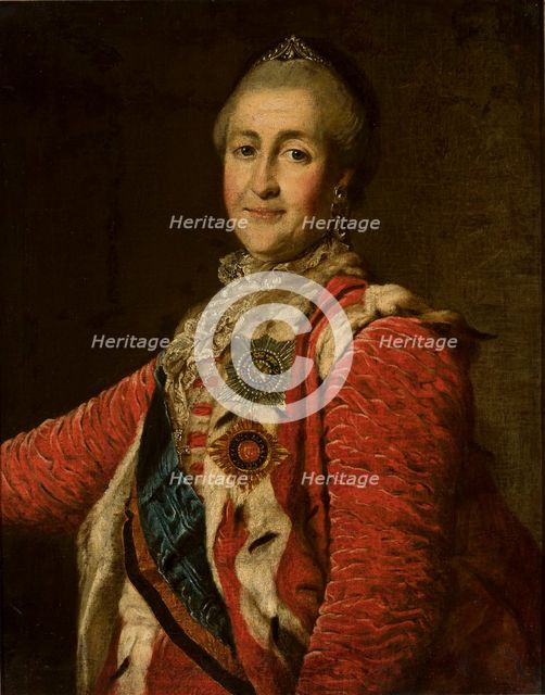 Portrait of Empress Catherine II (1729-1796), c1782. Creator: Anonymous.