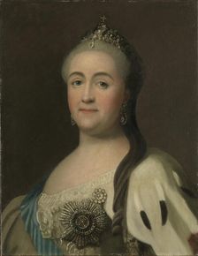 Portrait of Empress Catherine II (1729-1796). Creator: Erichsen, Vigilius (1722-1782)