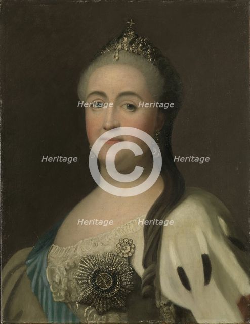 Portrait of Empress Catherine II (1729-1796). Creator: Erichsen, Vigilius (1722-1782).