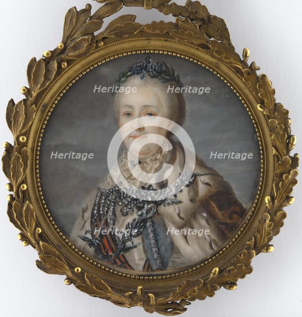 Portrait of Empress Catherine II (1729-1796). Creator: Roslin, Alexander (1718-1793).