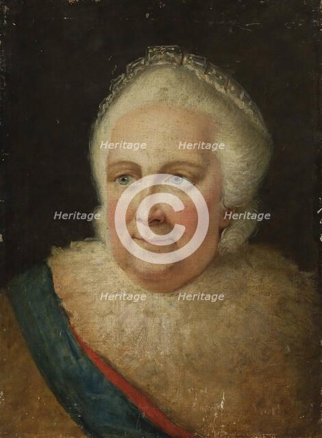 Portrait of Empress Catherine II (1729-1796), End 1790s. Creator: Anonymous.