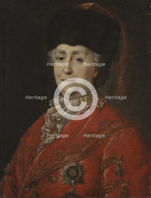 Portrait of Empress Catherine II (1729-1796) in Travel Dress, 1787.