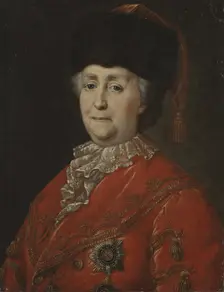 Portrait of Empress Catherine II (1729-1796) in Travel Dress, 1787