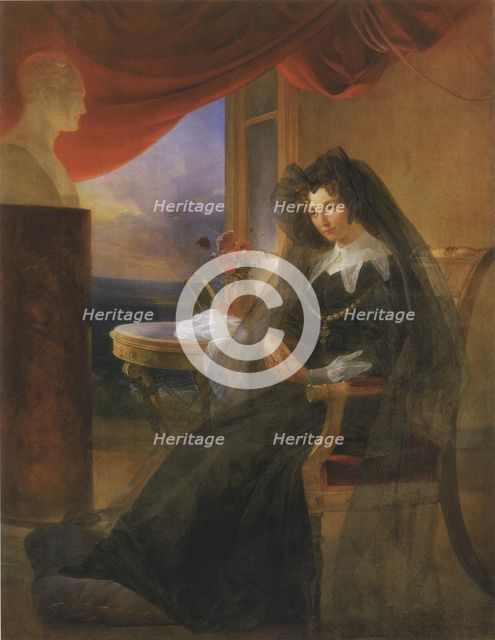 Portrait of Empress Dowager Yelizaveta Alekseevna, 1831. Creator: Pyotr Basin.