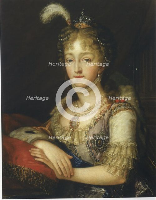 Portrait of Empress Elizabeth Alexeyevna, 1805. Creator: Unknown.