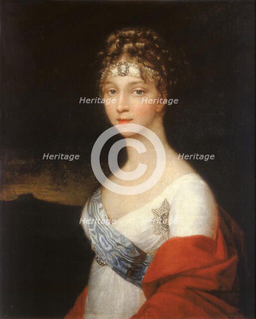 Portrait of Empress Elizabeth Alexeievna, Princess Louise of Baden (1779-1826), after 1806. Artist: Anonymous  