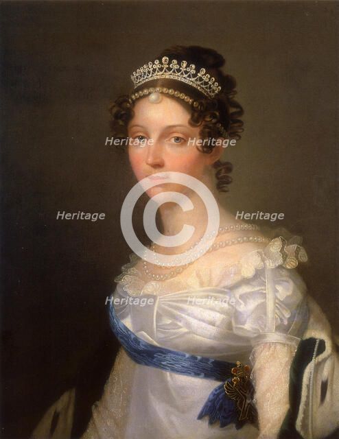 Portrait of Empress Elizabeth Alexeievna, Princess Louise of Baden (1779-1826), after 1806. Artist: Anonymous  