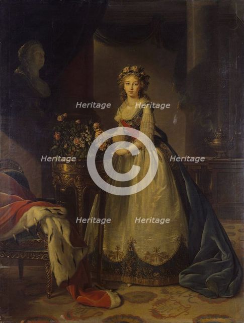Portrait of Empress Elizabeth Alexeievna, Princess Louise of Baden (1779-1826), 1795. Artist: Vigée-Lebrun, Marie Louise Elisabeth (1755-1842)