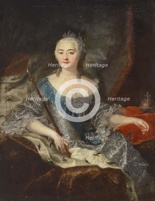 Portrait of Empress Elizabeth of Russia (1709-1762), 1740s. Creator: Grooth, Georg-Christoph (1716-1749).