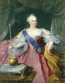 Portrait of Empress Elizabeth Petrovna, 1755. Creator: Georg Kaspar Prenner