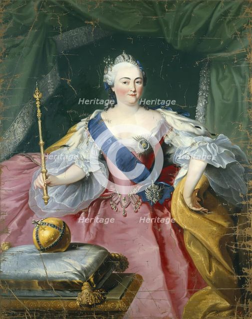 Portrait of Empress Elizabeth Petrovna, 1755. Creator: Georg Kaspar Prenner.