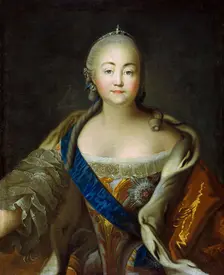 Portrait of Empress Elisabeth (1709-1762), 1750s-1760s. Creator: Argunov, Ivan Petrovich (1729-1802)