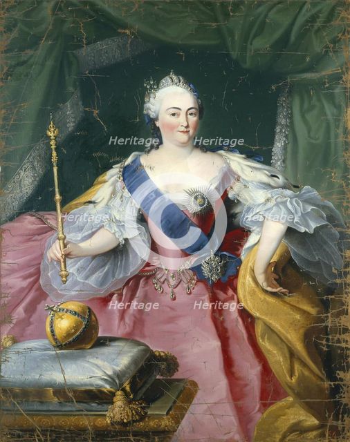 Portrait of Empress Elisabeth (1709-1762), 1750s. Artist: Prenner, Georg Kaspar, von (1720-1766)