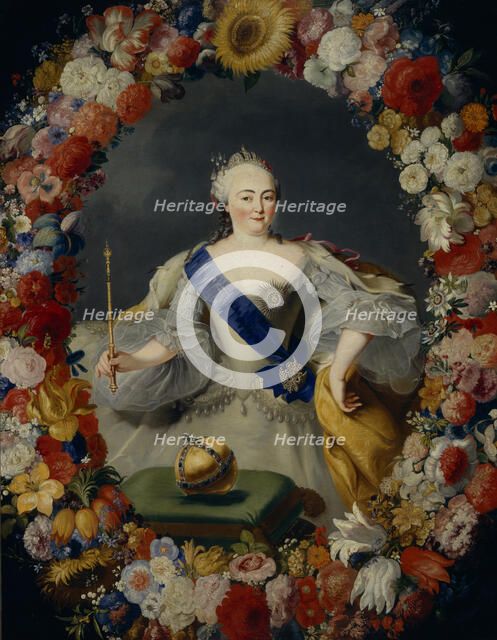 Portrait of Empress Elisabeth (1709-1762), 1754. Artist: Prenner, Georg Kaspar, von (1720-1766)