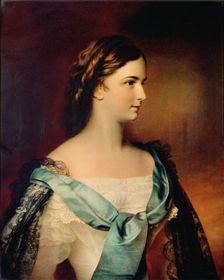 Portrait of Empress Elisabeth of Austria. Creator: Schrotzberg, Franz (1811-1889)