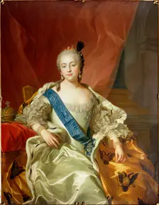 Portrait of Empress Elisabeth Petrovna 1760. Artist: Carle van Loo