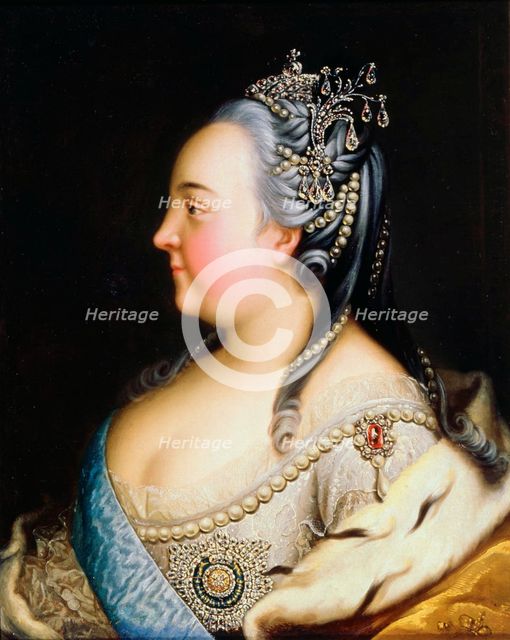 'Portrait of Empress Elisabeth with Pearls', c1768.  Artist: Heinrich Buchholz