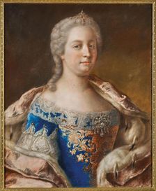 Portrait of Empress Maria Theresa as Queen of Bohemia and Hungary (1717-1780), 1743-1745 . Creator: Liotard; Jean-Étienne (1702-1789)