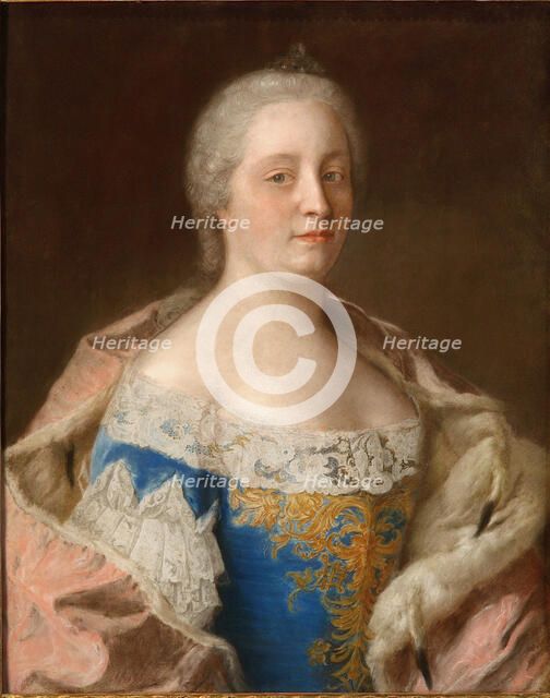 Portrait of Empress Maria Theresia of Austria (1717-1780), ca 1744 . Creator: Liotard, Jean-Étienne (1702-1789).
