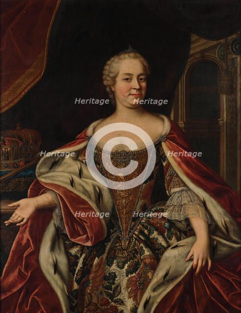 Portrait of Empress Maria Theresia of Austria (1717-1780). Creator: Van Loo, Carle (1705-1765).