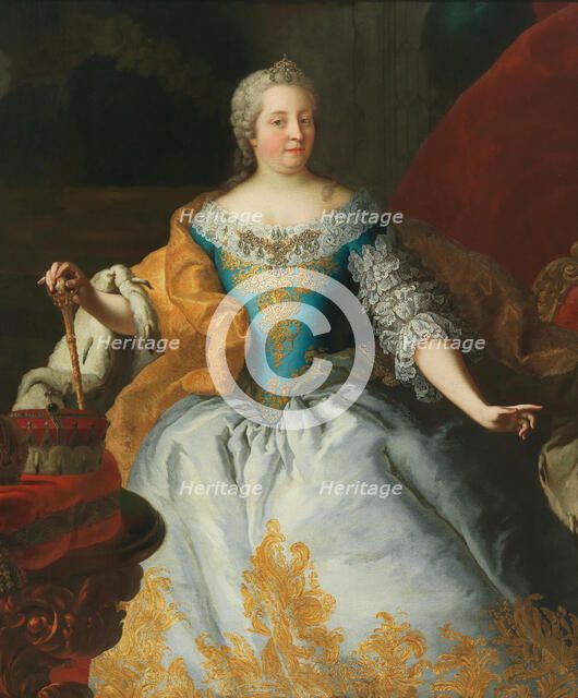 Portrait of Empress Maria Theresia, Queen of Hungary and Bohemia, with the Bohemian crown. Creator: Mijtens (Meytens), Martin van, the Younger (1695-1770).
