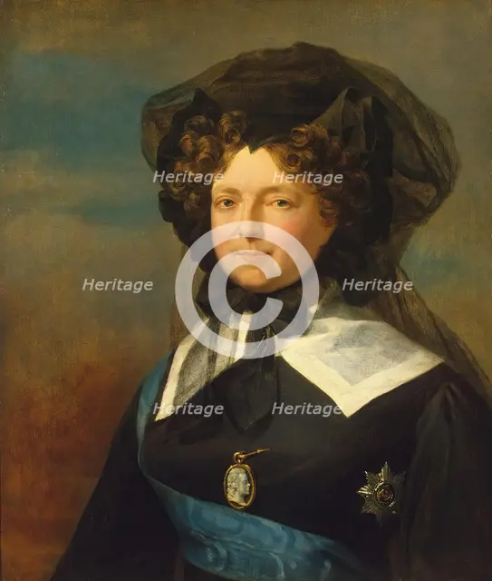 Portrait of Empress Maria Feodorovna in Mourning, 1825. Creator: George Dawe.
