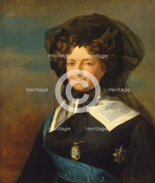 Portrait of Empress Maria Feodorovna in Mourning, 1825. Creator: George Dawe.