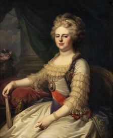 Portrait of Empress Maria Feodorovna (Sophie Dorothea of Württemberg) (1759-1828), 1867. Creator: Lampi, Johann-Baptist I, (after) (1751-1830)