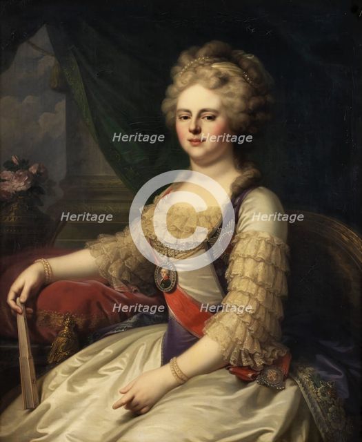 Portrait of Empress Maria Feodorovna (Sophie Dorothea of Württemberg) (1759-1828), 1867. Creator: Lampi, Johann-Baptist I, (after) (1751-1830).