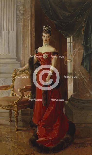 Portrait of Empress Maria Fedorovna, 1894. Creators: Francois Flameng, Maria Feodorovna.