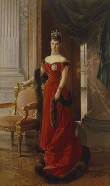 Portrait of Empress Maria Fedorovna, 1894. Creators: Francois Flameng, Maria Feodorovna