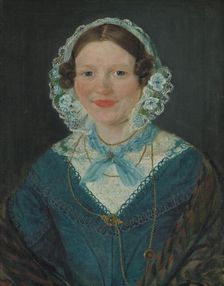 Portrait of Engel Marie Delphin, b. Lange, 1844. Creator: Matthias Stoltenberg
