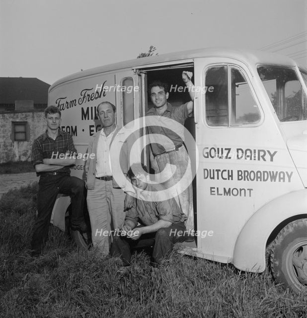 Portrait of Enric Madriguera and Patricia Gilmore on their farm, Connecticut, ca. June 1947. Creator: William Paul Gottlieb.