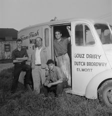 Portrait of Enric Madriguera and Patricia Gilmore on their farm, Connecticut, ca. June 1947. Creator: William Paul Gottlieb