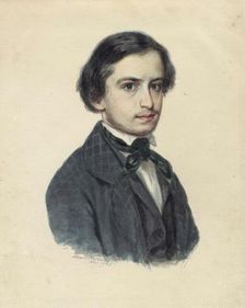 Portrait of Edvard Flygare, file. dr., 1829-52, son of Emilie Flygare-Carlén, 1848. Creator: Louis Meisener