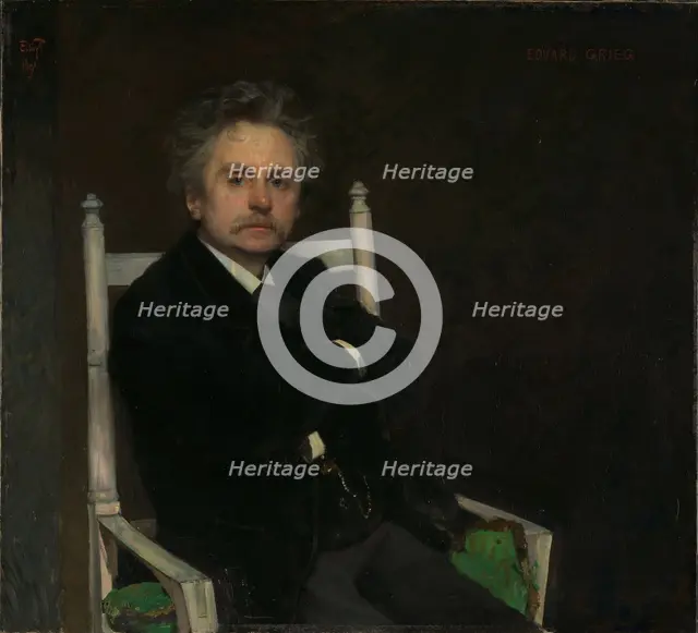 Portrait of Edvard Grieg (1843-1907), 1891. Creator: Peterssen, Eilif (1852-1928).