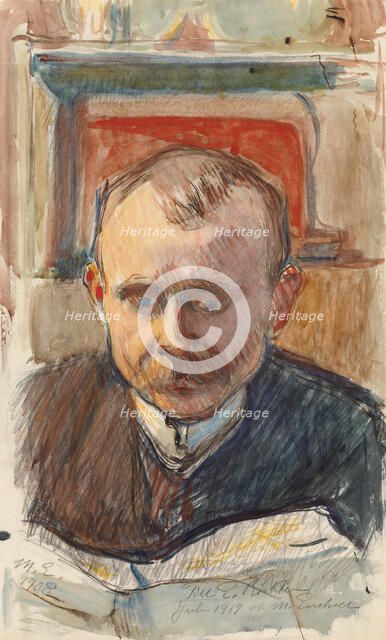 Portrait of Edvard Richter, 1908. Creator: Magnus Enckell.
