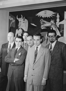 Portrait of Edwin A. Finckel, Ralph Burns, Eddie Sauter, Johnny..., Museum of Modern Art, N.Y., 1947 Creator: William Paul Gottlieb