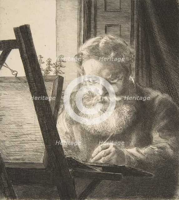Portrait of Edwin Edwards, 1872. Creator: Felix Bracquemond.