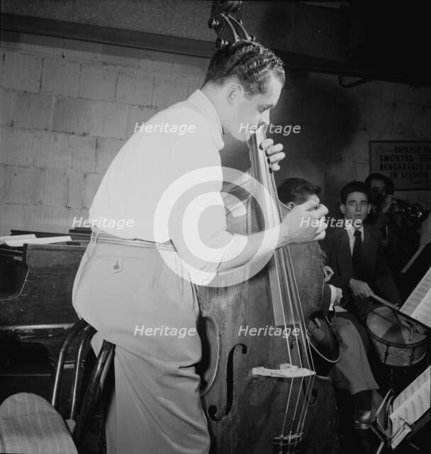 Portrait of Eddie Safranski and Shelly Manne, New York, N.Y.(?), ca. Jan. 1947. Creator: William Paul Gottlieb.