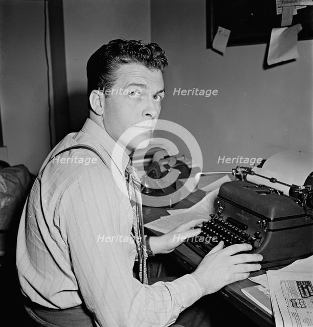 Portrait of Eddie Ronan, Down Beat office, New York, N.Y., ca. Mar. 1947. Creator: William Paul Gottlieb.