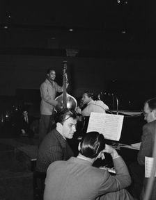 Portrait of Eddy Duchin, Wesley Prince, Nat King Cole, and Oscar Moore, New York, ca. July 1946. Creator: William Paul Gottlieb