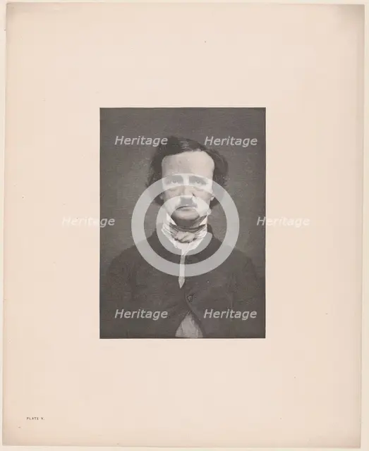 Portrait of Edgar Allan Poe, 1880., 1880. Creator: Timothy Cole.
