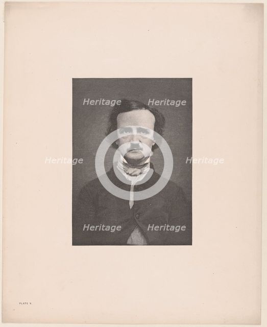 Portrait of Edgar Allan Poe, 1880., 1880. Creator: Timothy Cole.