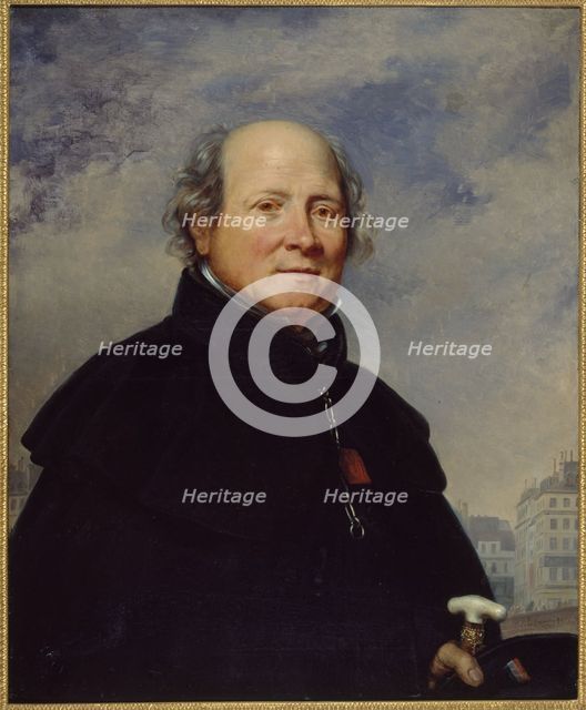 Portrait of Edme Champion, known as the "man in the little blue coat", philanthropist, 1831. Creator: Charles Auguste Guillaume Steuben.