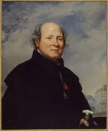 Portrait of Edme Champion, known as the "man in the little blue coat", philanthropist, 1831. Creator: Charles Auguste Guillaume Steuben