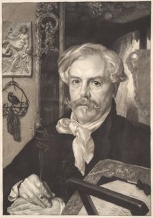 Portrait of Edmond de Goncourt (1822-1896), 1882. Creator: Bracquemond, Félix (1833-1914)